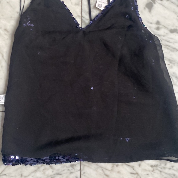 Navy Blue Sequin Tank - Picture 4 of 5